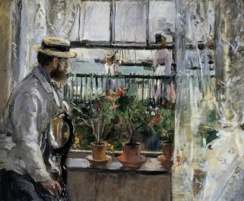 貝爾特 摩裡索特 Eugene Manet (the Artist's Husband)  on the Isle of Wight